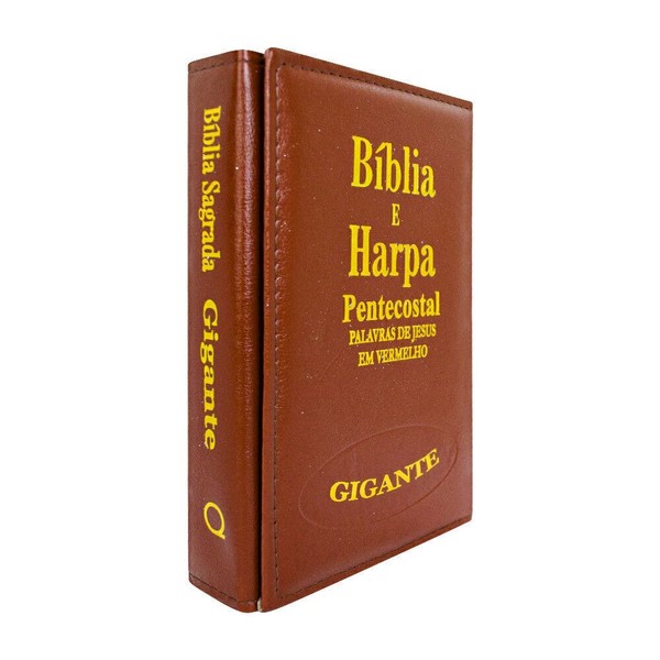 Foto Bíblia ARC PJV Letra Gigante Com Harpa Avivada E Corinhos | Capa Carteira Marrom
