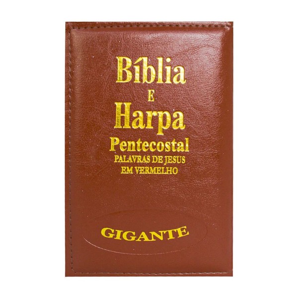 Foto Bíblia ARC PJV Letra Gigante Com Harpa Avivada E Corinhos | Capa Carteira Marrom