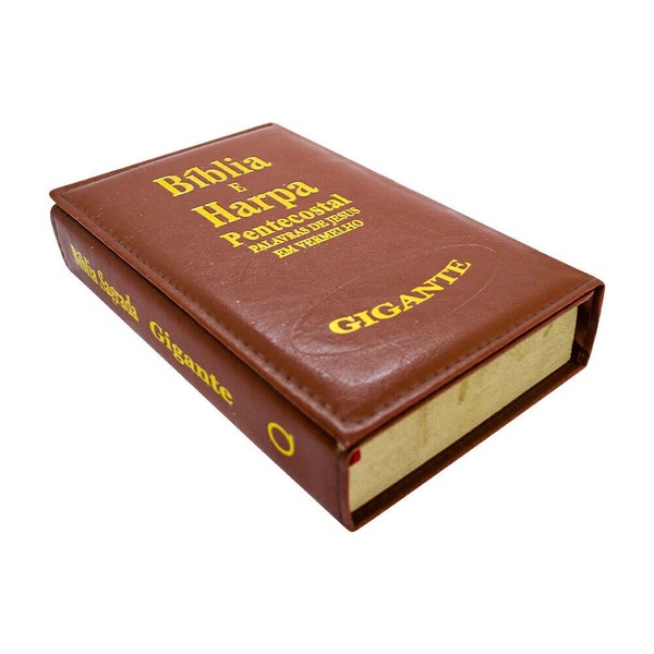 Foto Bíblia ARC PJV Letra Gigante Com Harpa Avivada E Corinhos | Capa Carteira Marrom