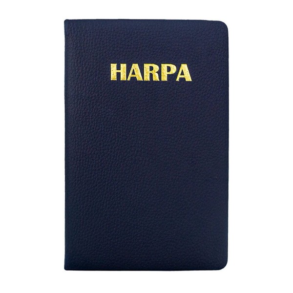 Foto Harpa Cristã | Letra Gigante Capa Almofadada Azul Marinho Com Letra Dourada