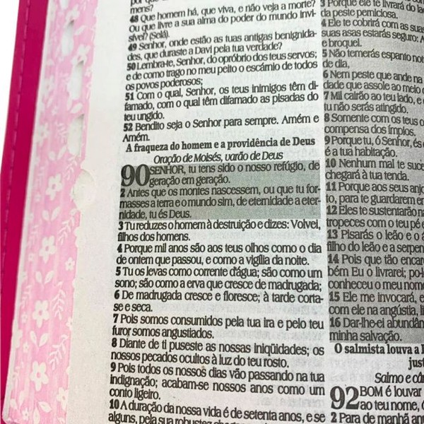 Foto Bíblia ARC Sagrada Letra Grande Harpa Avivada E Corinhos | Carteira Pink