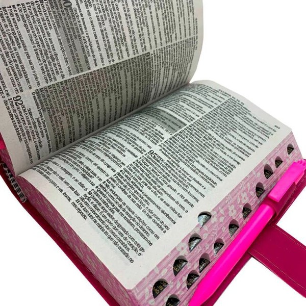 Foto Bíblia ARC Sagrada Letra Grande Harpa Avivada E Corinhos | Carteira Pink