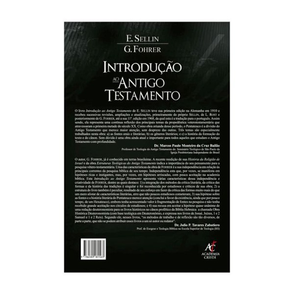 Foto Introdução ao Antigo Testamento | E. Sellin e G. Fohrer