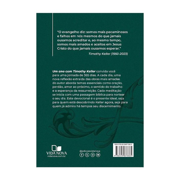 Foto Livro Devocional Um Ano Com Timothy Keller | Timothy Keller