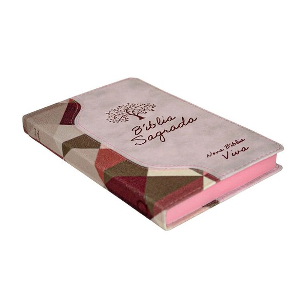 Foto Nova Bíblia Viva Slim Plena Bicolor | Capa Luxo Rosa