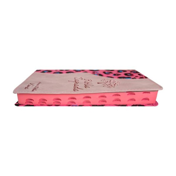 Foto Nova Bíblia Viva Slim Plena Bicolor | Capa Luxo Pink Onça