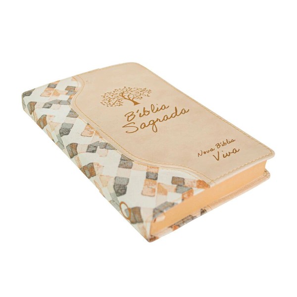 Foto Nova Bíblia Viva Slim Plena Bicolor | Capa Luxo Off White