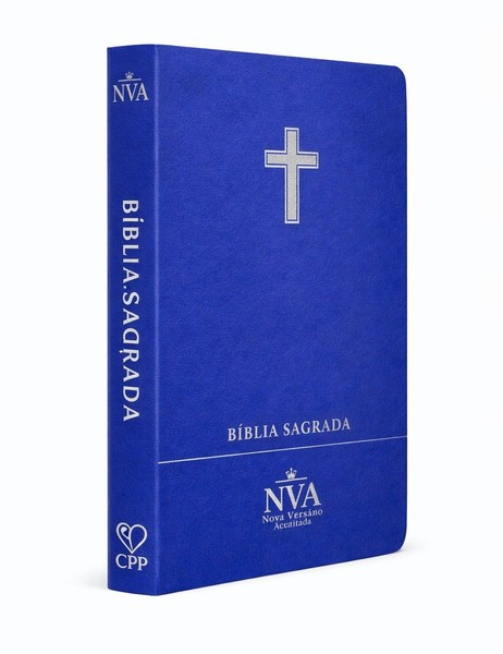 Foto Bíblia Sagrada NVA | Capa Luxo Premium Full Color | Cruz Azul