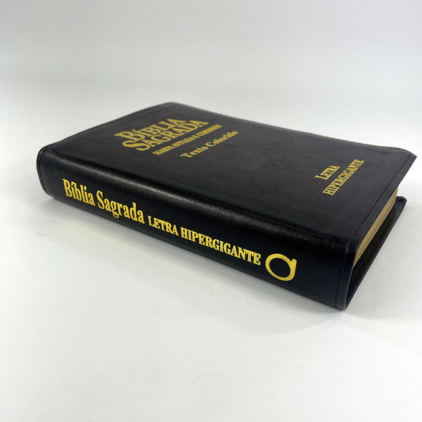 Foto Bíblia Sagrada Letra Hipergigante RC Harpa E Corinhos Capa Luxo Preta