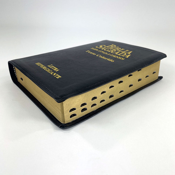 Foto Bíblia Sagrada Letra Hipergigante RC Harpa E Corinhos Capa Luxo Preta