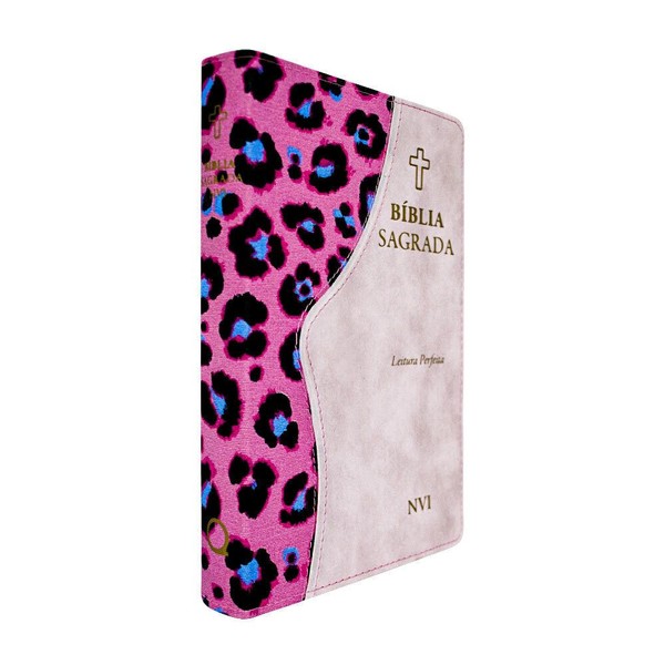 Foto Bíblia Sagrada NVI | Capa Luxo Duotone Rosa Oncinha Silver