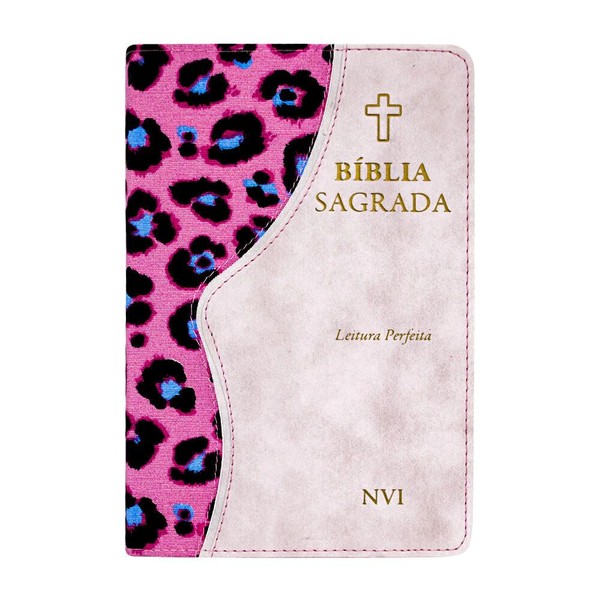 Foto Bíblia Sagrada NVI | Capa Luxo Duotone Rosa Oncinha Silver