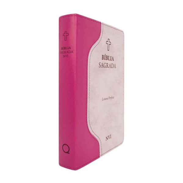 Foto Bíblia Sagrada NVI | Capa Luxo Duotone Rosa E Pink Gold