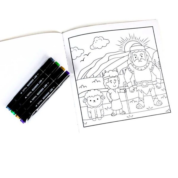 Foto Livro Infantil Para Colorir Cozy and Biblical | Com 4 Canetinhas