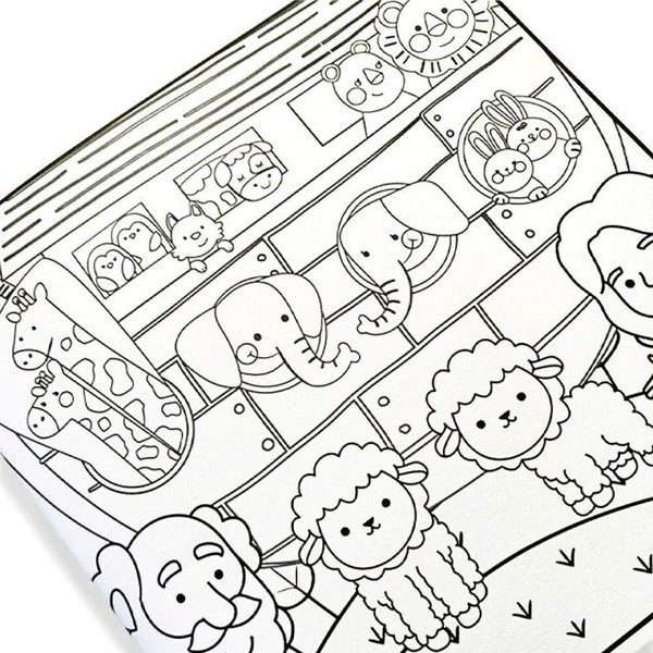 Foto Livro Infantil Para Colorir Cozy and Biblical | Com 4 Canetinhas