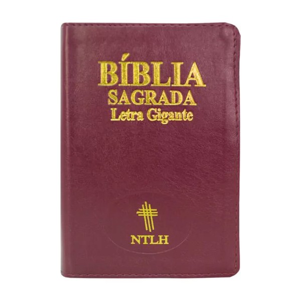 Foto Bíblia Sagrada Letra Gigante NTLH Vinho Com Índice