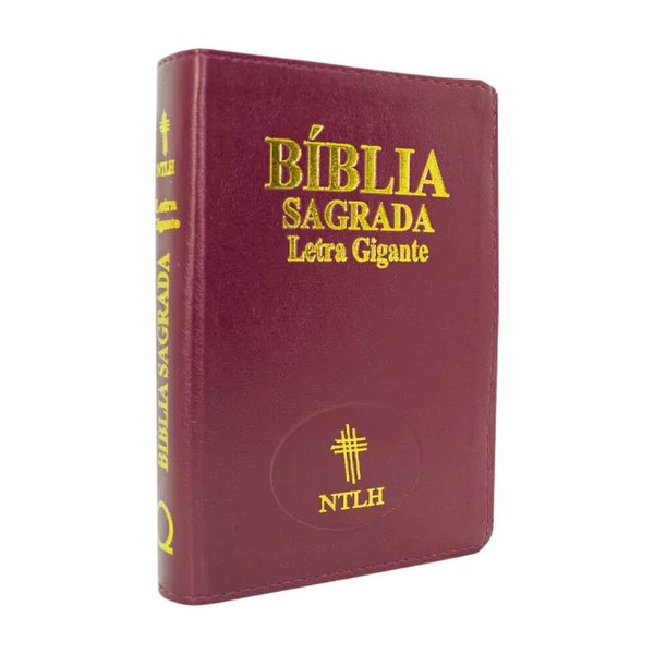 Foto Bíblia Sagrada Letra Gigante NTLH Vinho Com Índice
