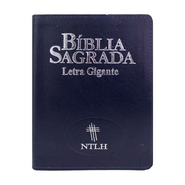 Foto Bíblia Sagrada Letra Gigante NTLH Azul Com Índice
