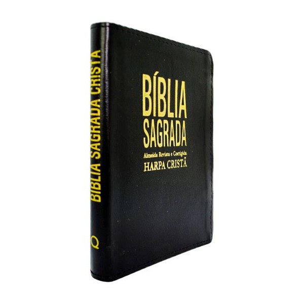 Foto Bíblia Slim RC Com Harpa Cristã | Capa Luxo Preta