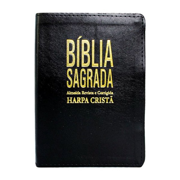 Foto Bíblia Slim RC Com Harpa Cristã | Capa Luxo Preta