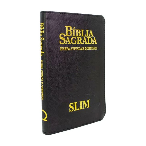 Foto Bíblia Sagrada RC Slim Com Harpa e Corinhos Média Luxo Preta
