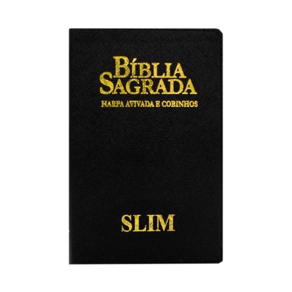 Foto Bíblia Sagrada RC Slim Com Harpa e Corinhos Média Luxo Preta