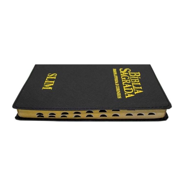 Foto Bíblia Sagrada RC Slim Com Harpa e Corinhos Média Luxo Preta