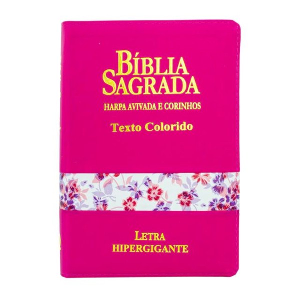 Foto Bíblia Sagrada Letra Hipergigante | RC Harpa e Corinhos com Zíper | Pink