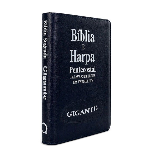 Foto Bíblia Sagrada RC com Harpa e Corinhos | Capa Zíper Azul