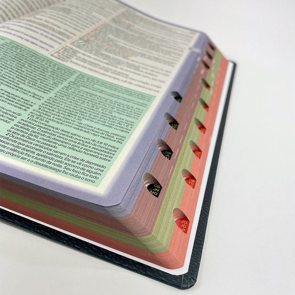Foto Bíblia de Estudo King James Atualizada | Letra Gigante  | Full Collor | Índice Lateral | Capa Dura Bicolor