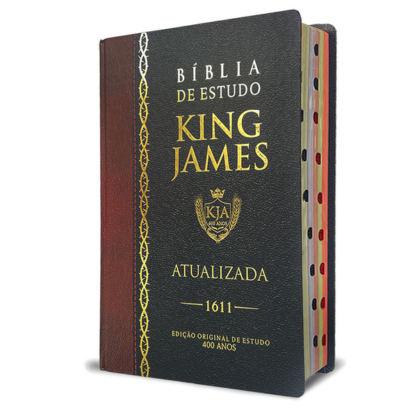 Foto Bíblia de Estudo King James Atualizada | Letra Gigante  | Full Collor | Índice Lateral | Capa Dura Bicolor