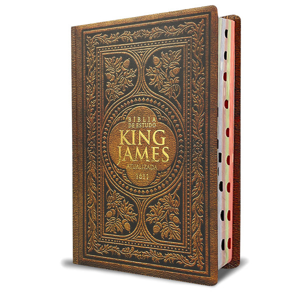 Foto Bíblia de Estudo King James Atualizada | Letra Grande  | Full Collor | Índice Lateral | Capa Dura Vintage