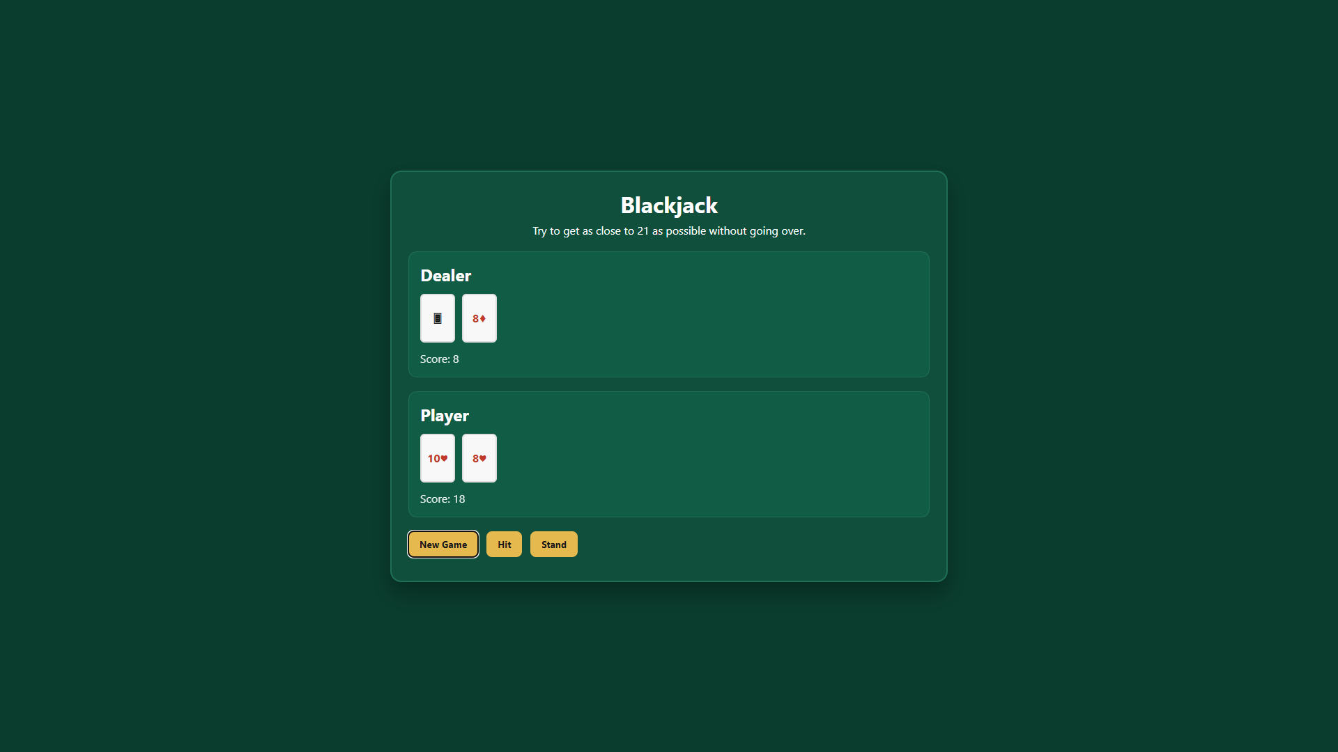 BlackJack homepage preview