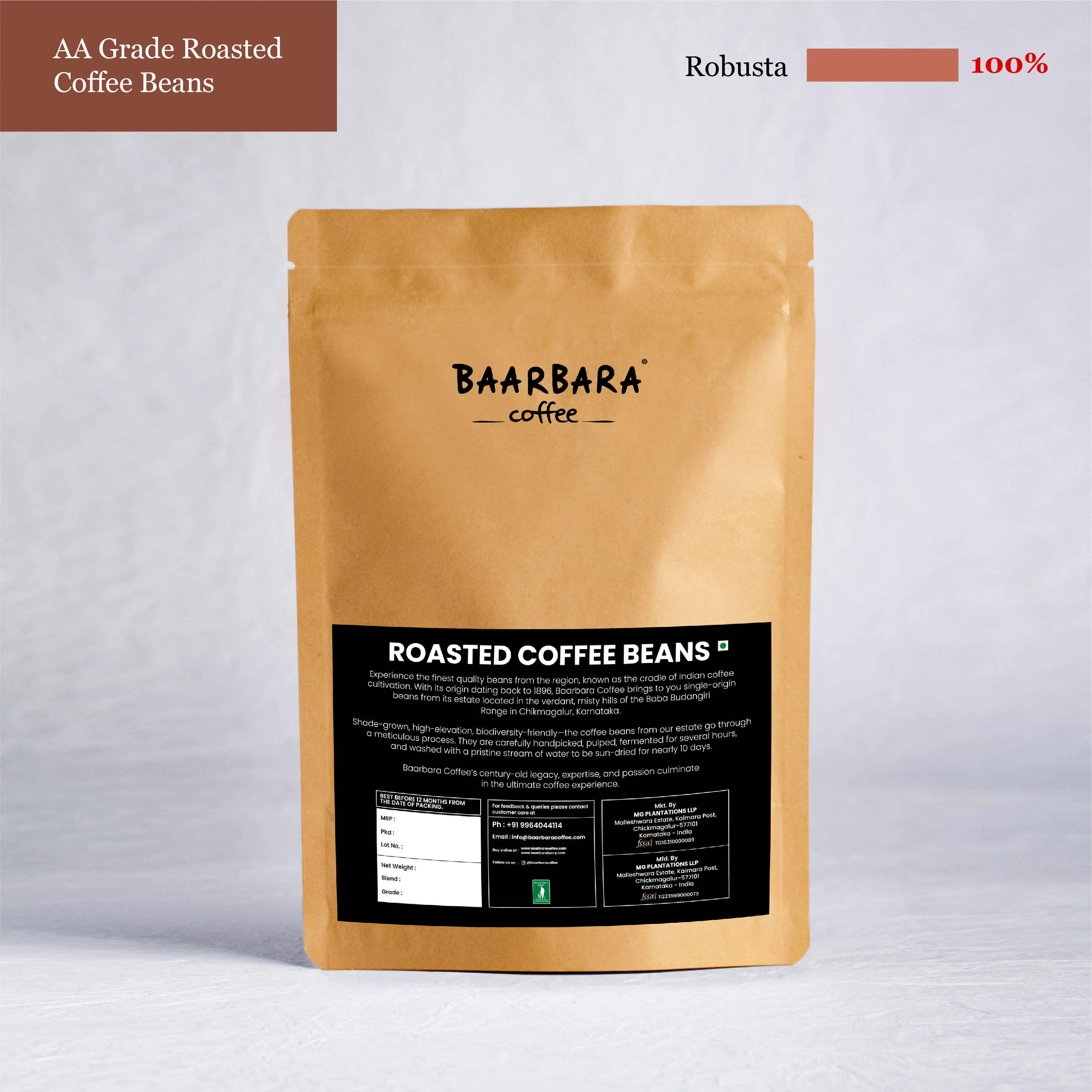 100% AA Grade Roasted Arabica Coffee Beans