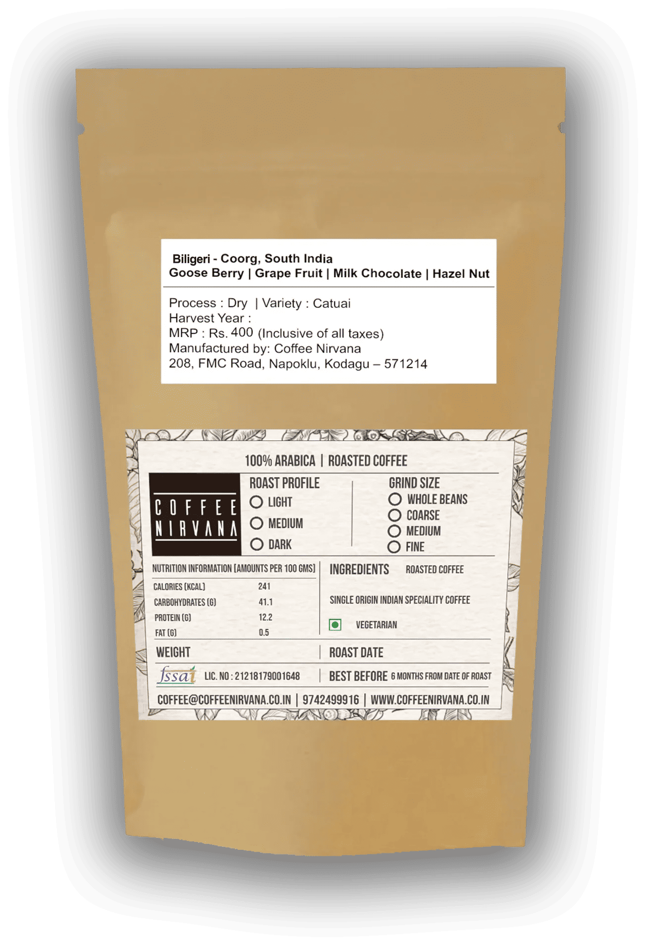 Nirvana @ Biligeri | 100% Arabica | Roasted Beans - Image 2