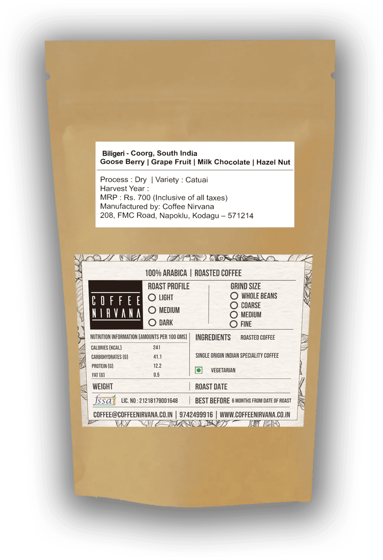 Nirvana @ Biligeri | 100% Arabica | Roasted Beans - Image 3