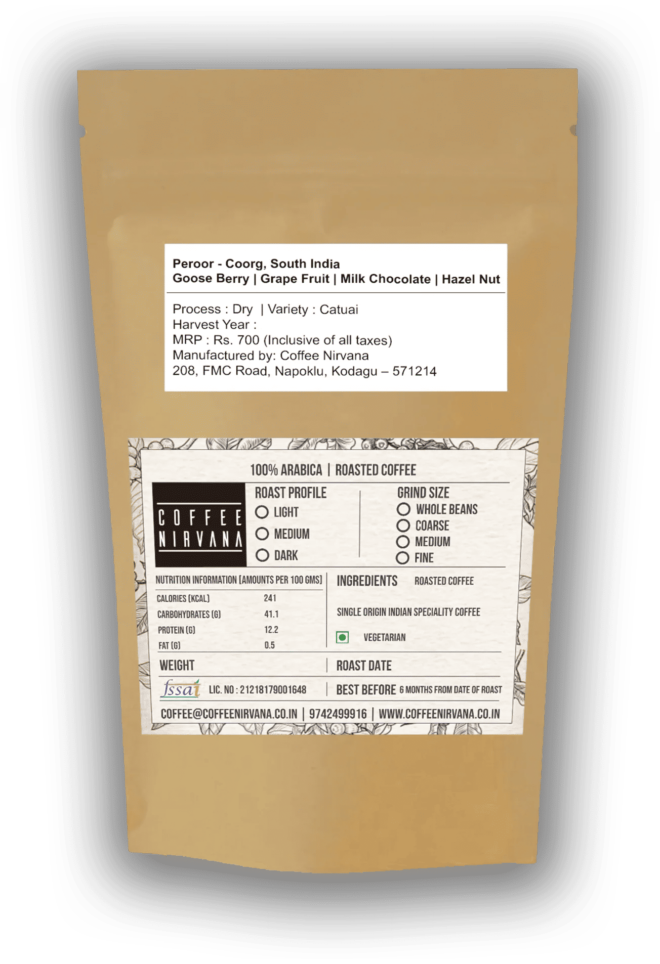 Nirvana @ Peroor | 100% Arabica | Roasted Beans - Image 3