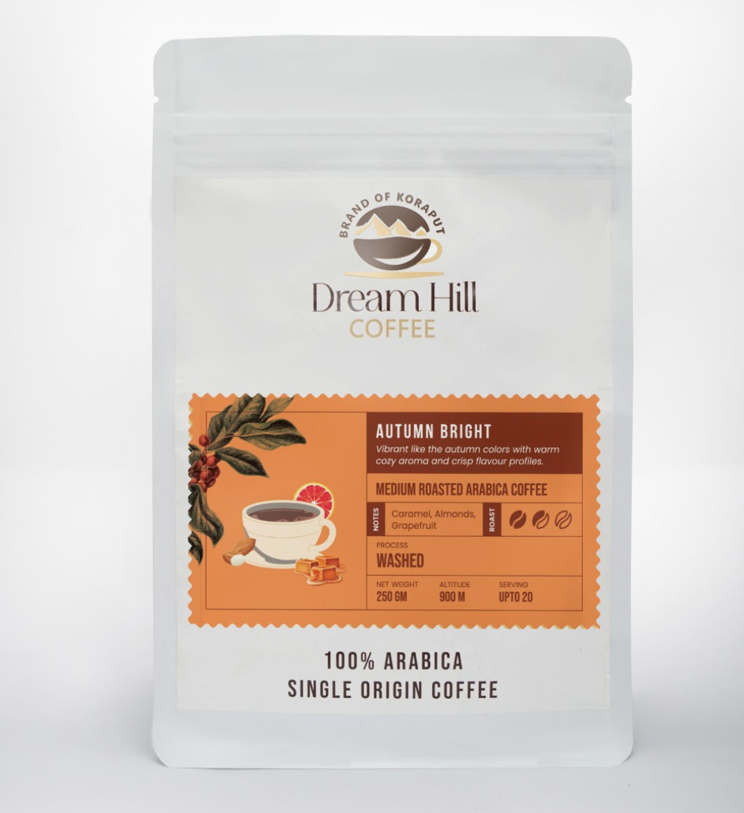 Autumn Bright – Medium Roast (250g, Single Origin, 100% Arabica Coffee)