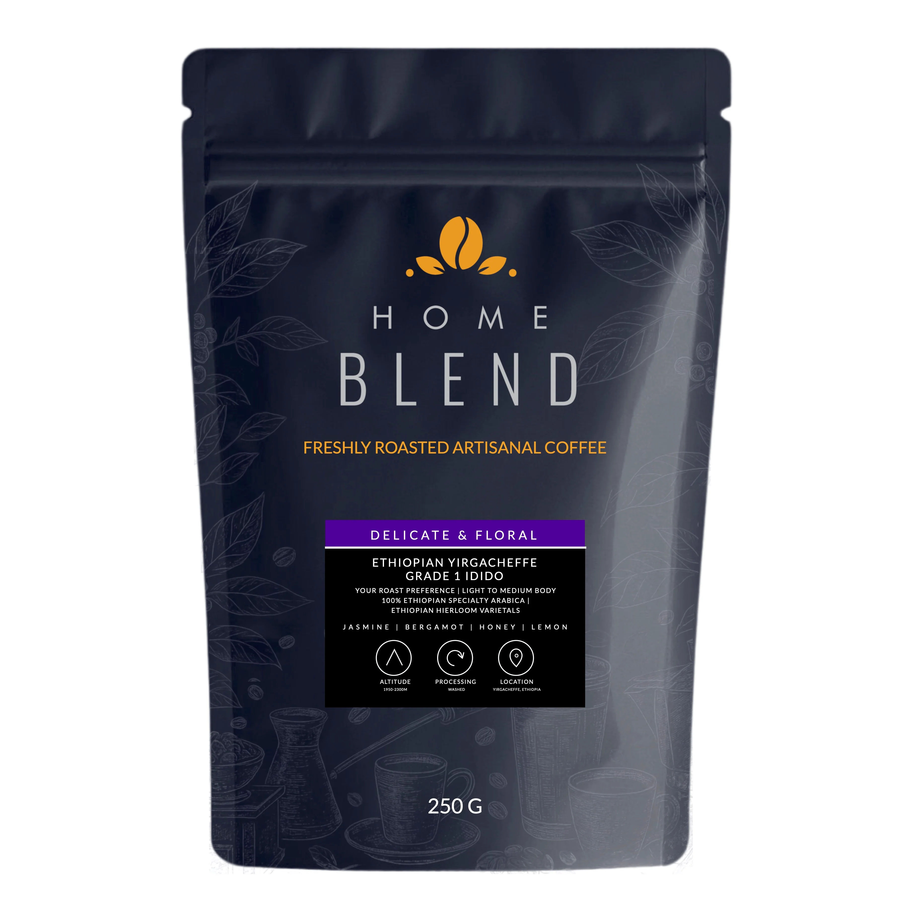 Home Blend Coffee Roasters Ethiopian Yirgacheffe Grade 1 Idido 250g