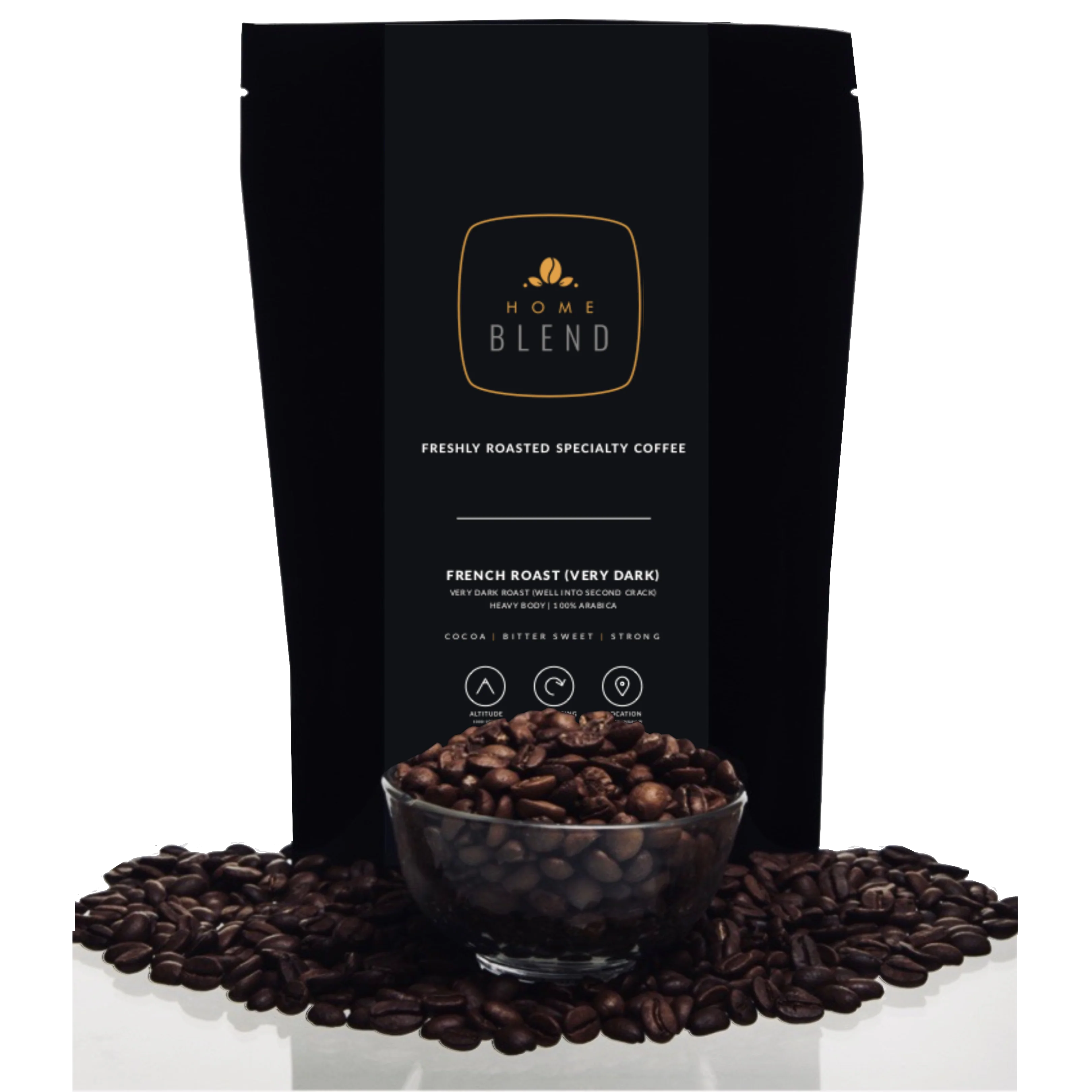 Whole Bean | French Roast (Very Dark Roast) | 100% Arabica | Pack of 250g-home-blend-coffee-roasters.myshopify.com-Whole Beans-Home Blend Coffee Roasters