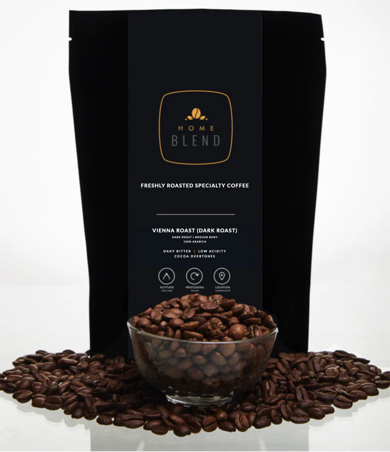 Whole Bean | Vienna Roast (Dark Roast) | 100% Arabica | Pack of 250g-home-blend-coffee-roasters.myshopify.com-Whole Beans-Home Blend Coffee Roasters 