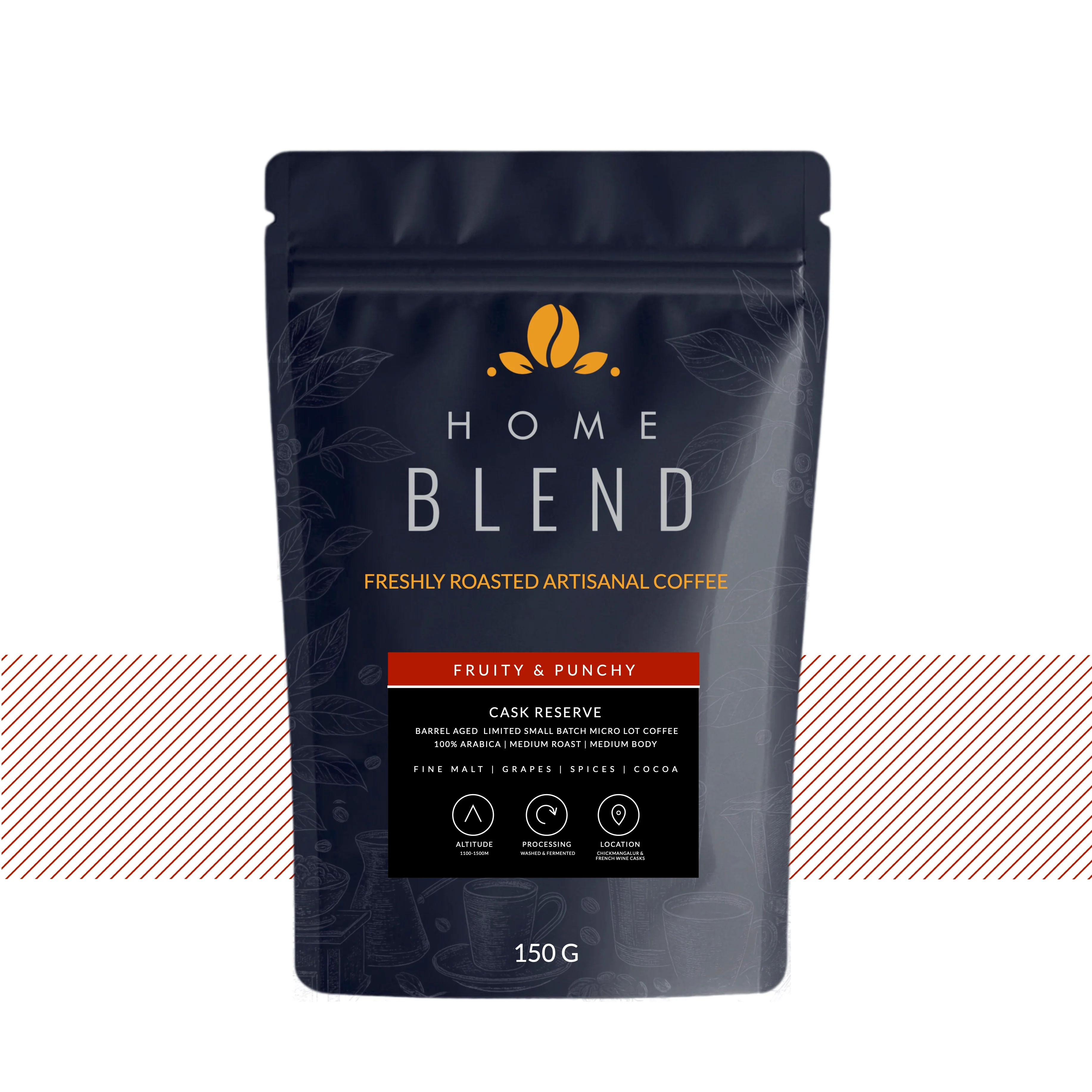 Home Blend Coffee Roasters Cask Reserve Wine Barrel Aged Coffee 150g