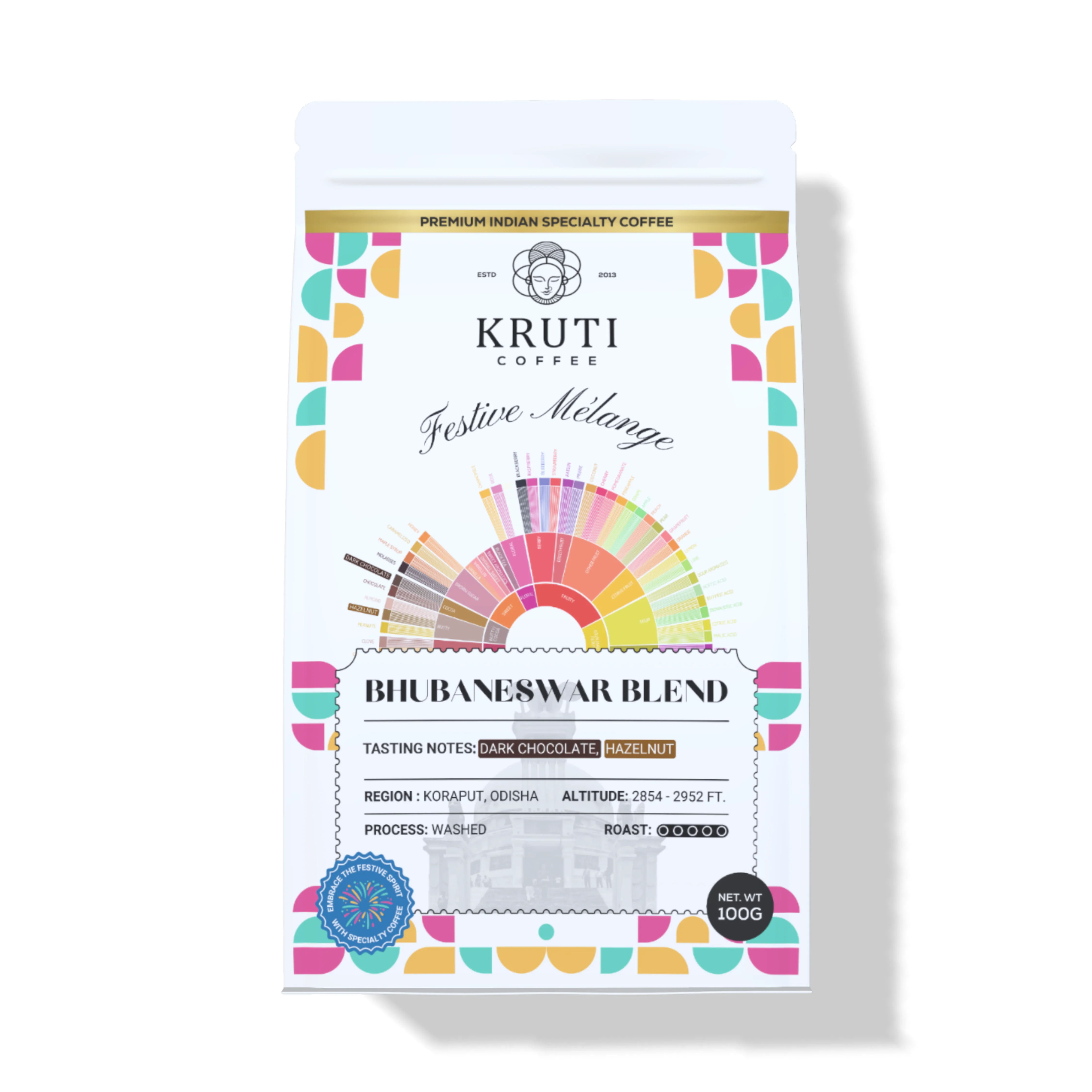 Bhubaneswar Blend Trial Pack | Signature Blend | 100 G Whole Beans by Kruti Coffee