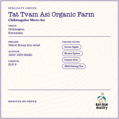 Tat Tvam Asi Organic Farm – Yellow Honey Sun-Dried Arabica by Bare Bean Roastery