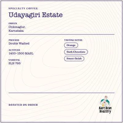 Udayagiri Estate – Double Washed Arabica by Bare Bean Roastery