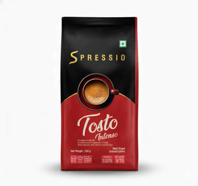 Spressio Tosto Intenso Dark Roast Ground Coffee by Drum Coffee Roasters