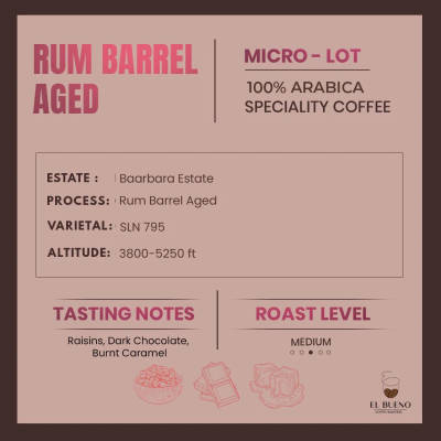Rum Barrel Aged by El Bueno Coffee
