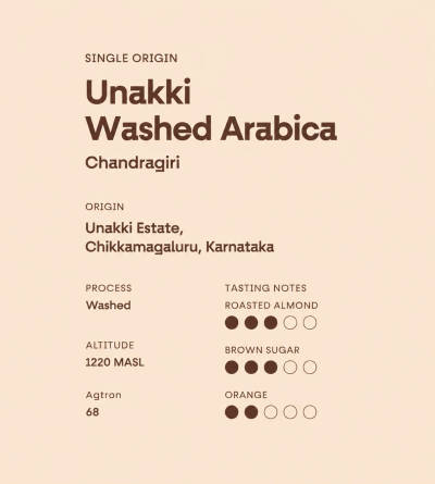 Unakki Washed Arabica by Roast Coffee