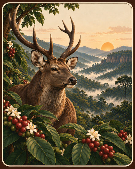 Illustrated plate for the Biligiriranga Hills coffee region