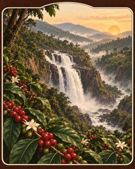 Illustrated plate for the Koraput coffee region